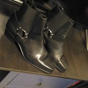 Men's Zara men's black cowboy leather boots